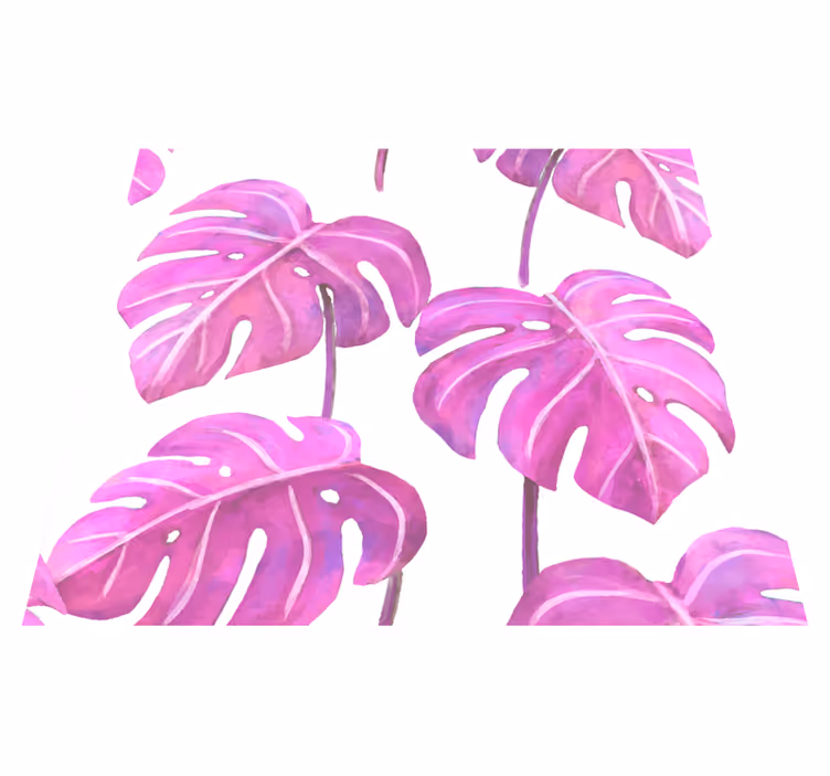 Dywan winylowy natura różowa monstera malowana - TenStickers