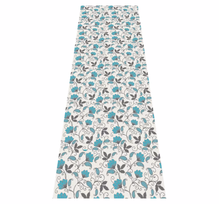 Dywan winylowy natura kwiat lotosu w odcieniu teal - TenStickers