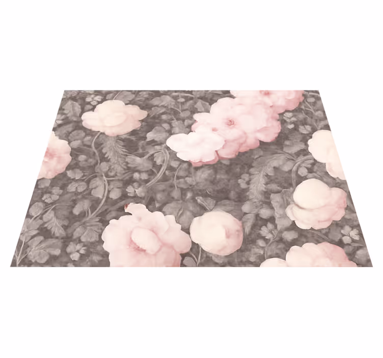 Dywan winylowy natura kwiaty na lnianym tle - TenStickers