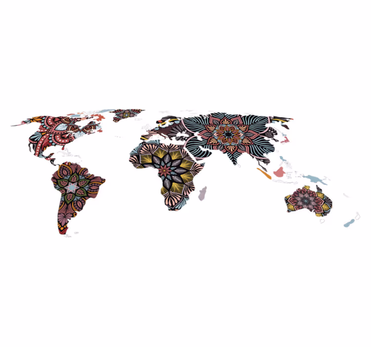 Dywan winylowy mapa świata mandala świata - TenStickers