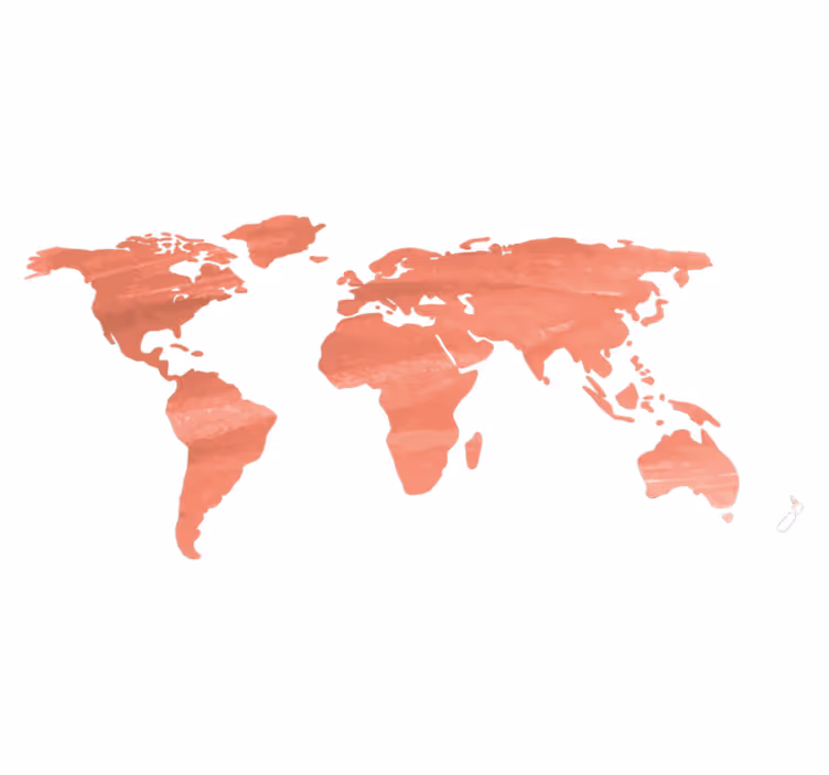 Dywan winylowy mapa świata w odcieniu koralowym - TenStickers