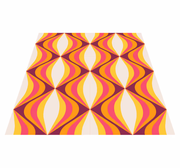 Dywan winylowy retro fala w pomarańczy - TenStickers