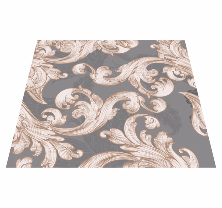 Dywan winylowy retro tapeta - szara belle - TenStickers
