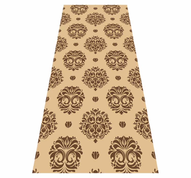 Dywan winylowy retro w stylu beżowego damasku - TenStickers