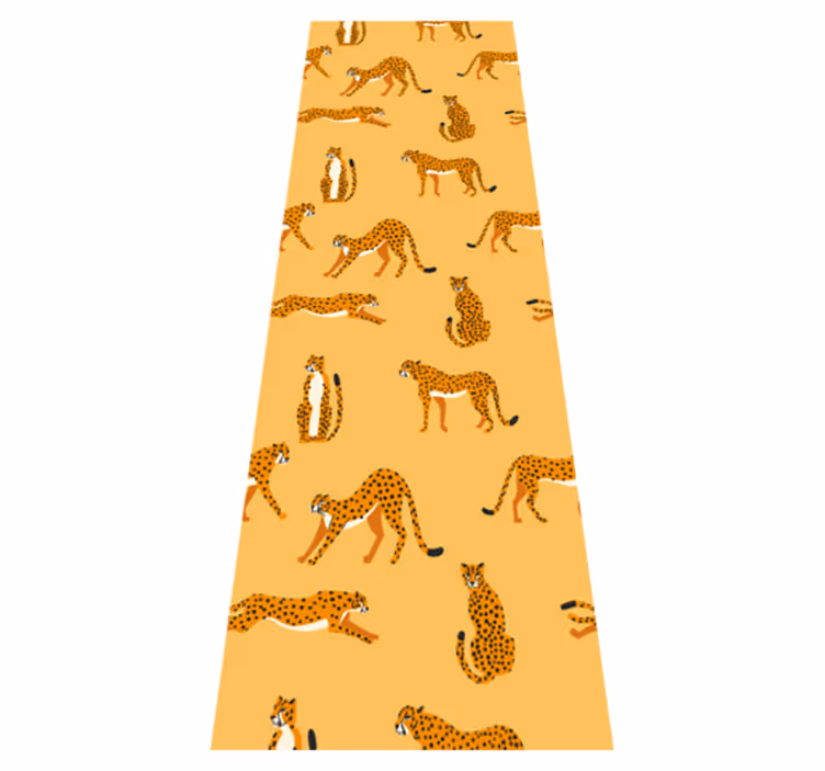 Dywan winylowy zwierzęta wzór z żółtymi lampartami - TenStickers