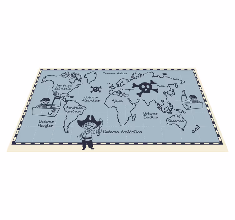 Dywan winylowy mapa świata piracki - TenStickers