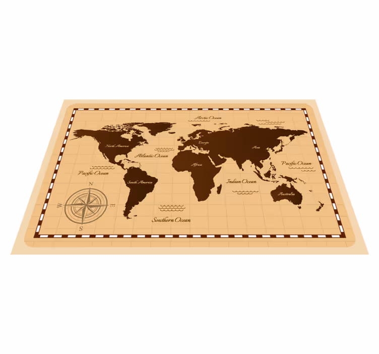 Dywan winylowy mapa świata atlas - TenStickers