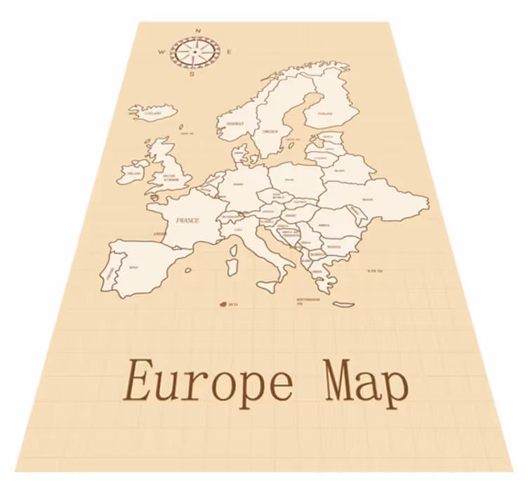 Dywan winylowy mapa świata w stylu vintage europa - TenStickers