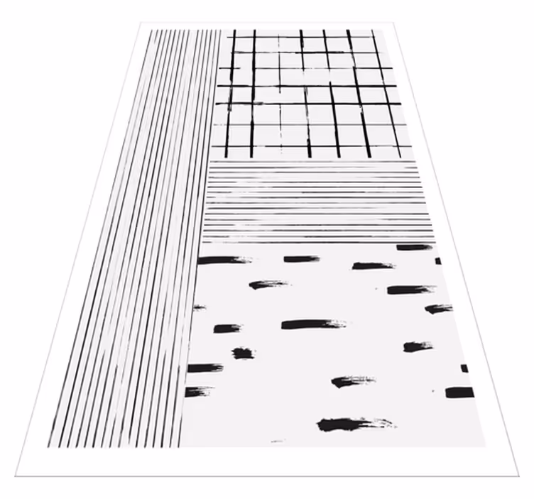 Nowoczesny dywan winylowy z czarnymi liniami - TenStickers