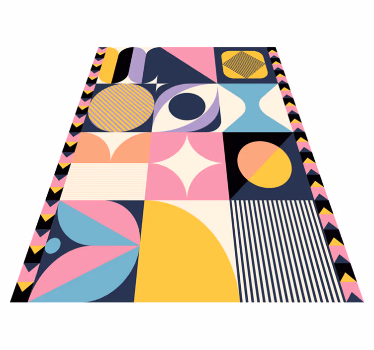 Nowoczesny dywan winylowy z wieloma geometrycznymi wzorami - TenStickers