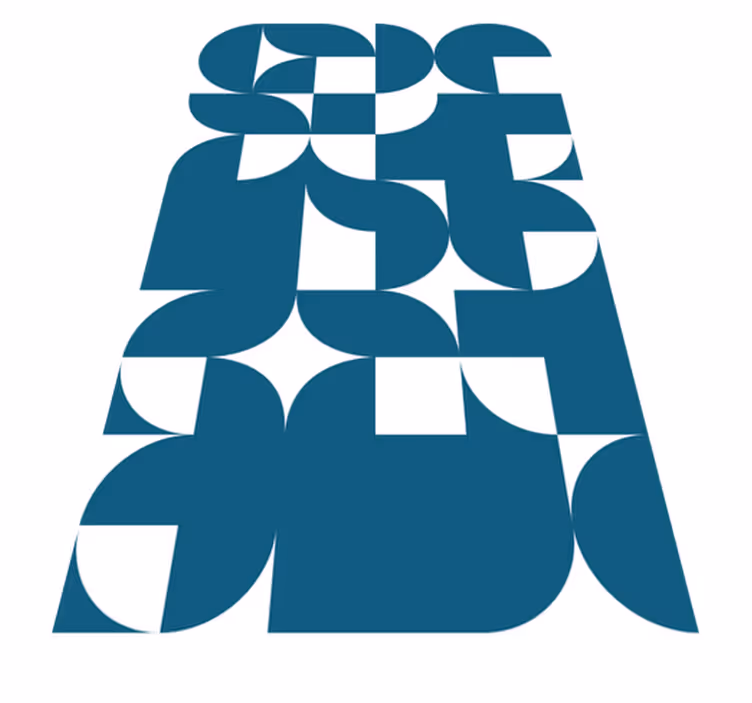 Nowoczesny dywan winylowy z niebieskim geometrycznym wzorem - TenStickers