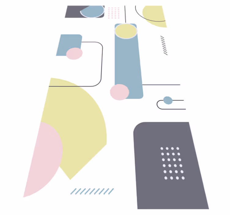 Nowoczesny dywan winylowy w pastelową geometrię - TenStickers
