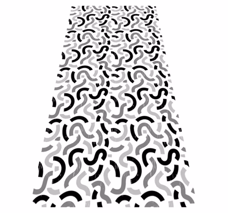 Dywan winylowy tekstura wzór w czarno-białe kształty - TenStickers