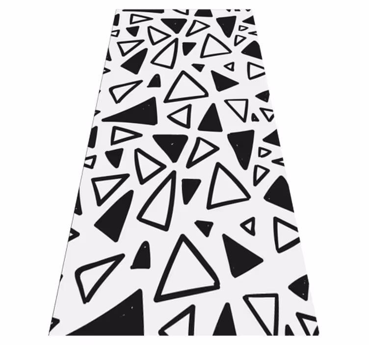 Dywan winylowy tekstura geometryczny czarno-biały trójkąt - TenStickers