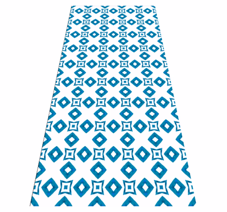 Dywan winylowy tekstura w geometryczny niebieski diament - TenStickers