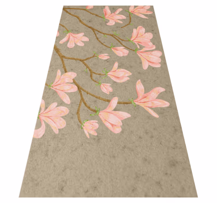 Dywan winylowy retro w stylu vintage magnolia - TenStickers