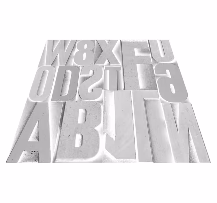 Dywan winylowy napisy szare litery 3d - TenStickers