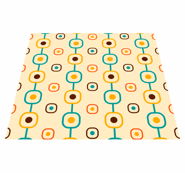 Dywan winylowy retro w stylu geometrycznym lat 60. - TenStickers