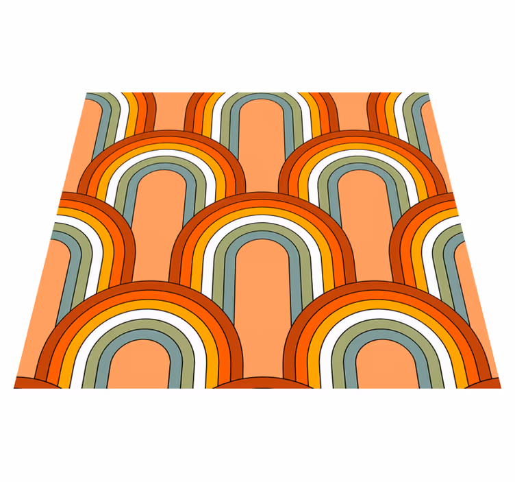 Dywan winylowy retro w tęczowy wzór lat 70. - TenStickers