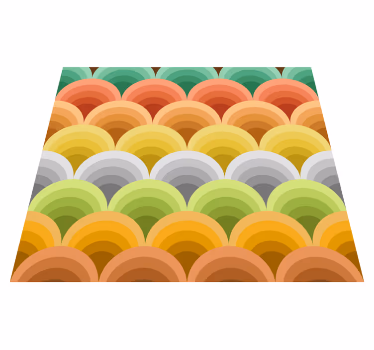 Dywan winylowy retro w pomarańczowe kółka - TenStickers
