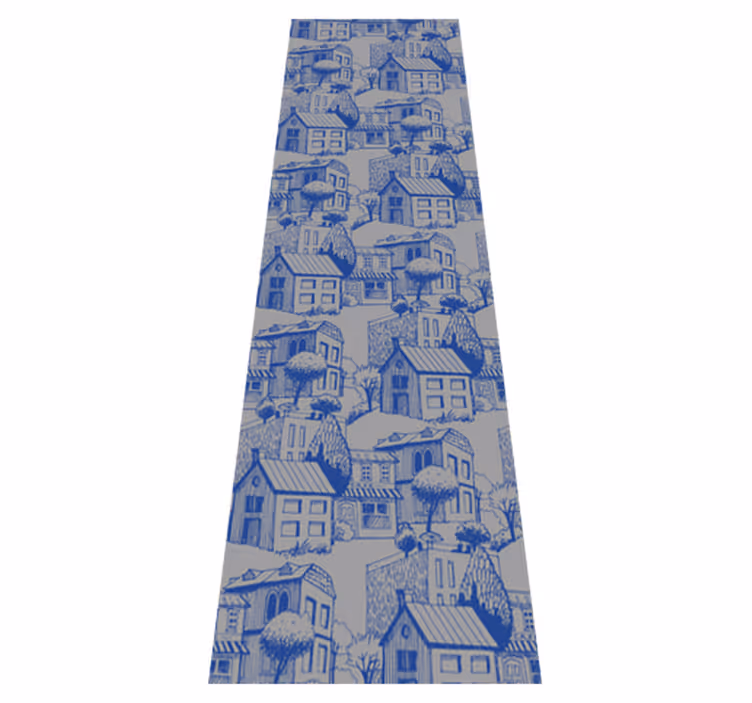Dywan winylowy retro z vintage'owymi fasadami - TenStickers