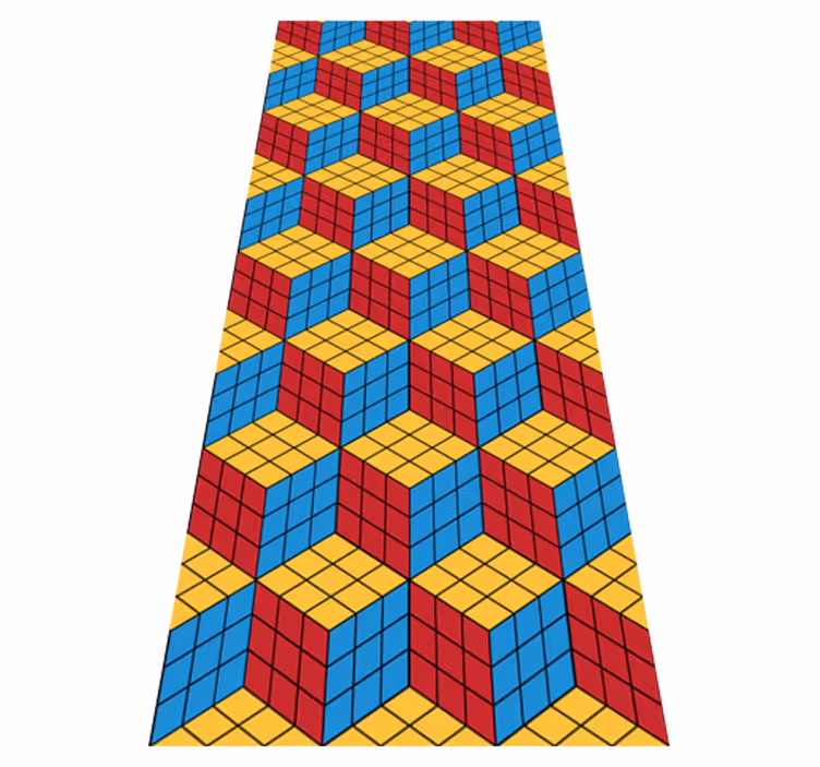 Dywan winylowy retro w oryginalny wzór rubika - TenStickers