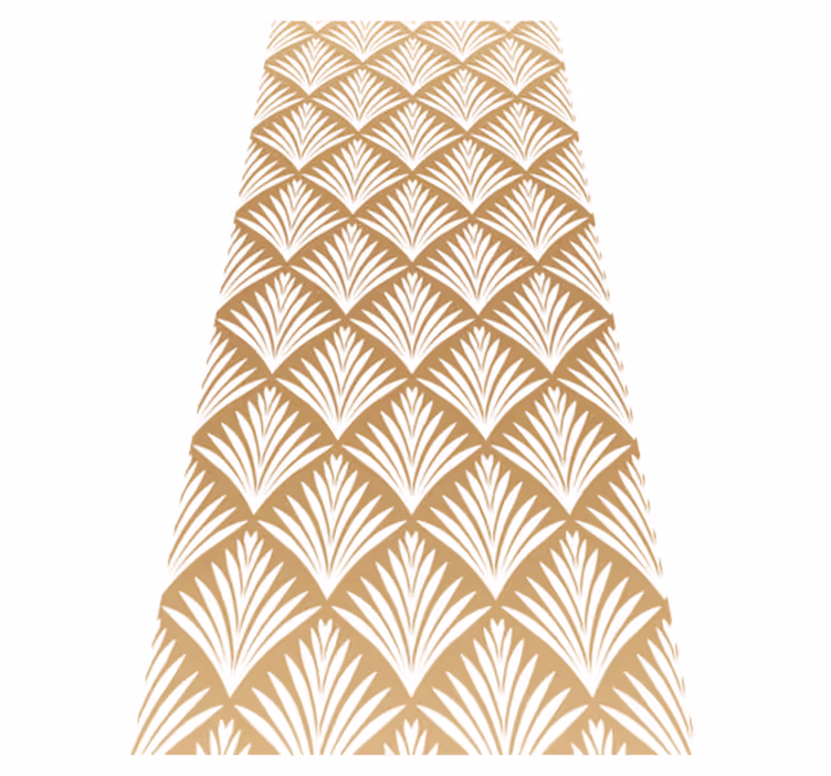 Dywan winylowy retro ze złotymi liśćmi w stylu art deco - TenStickers