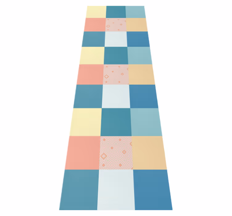 Dywan winylowy retro kolorowy wzór patchworkowy - TenStickers