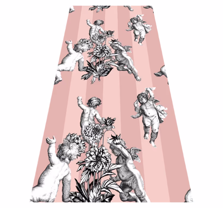 Dywan winylowy retro w francuski vintage w paski - TenStickers