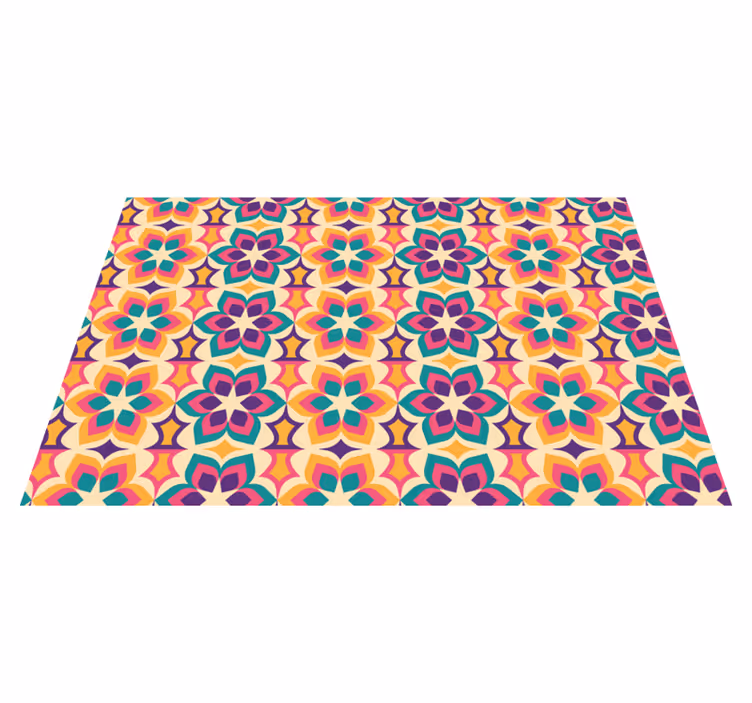 Dywan winylowy retro w kwiaty z lat 70. - TenStickers