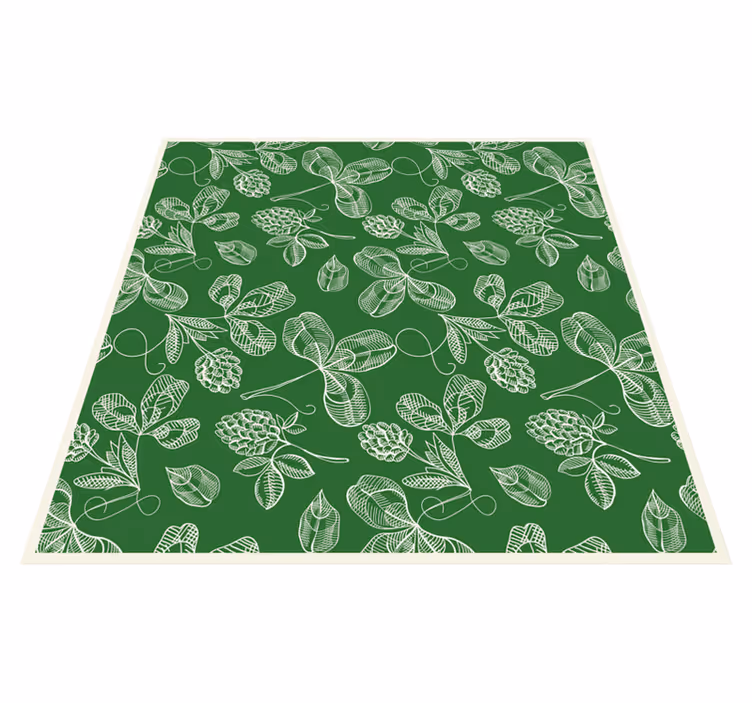 Dywan winylowy retro w zielony wzór magnolii - TenStickers