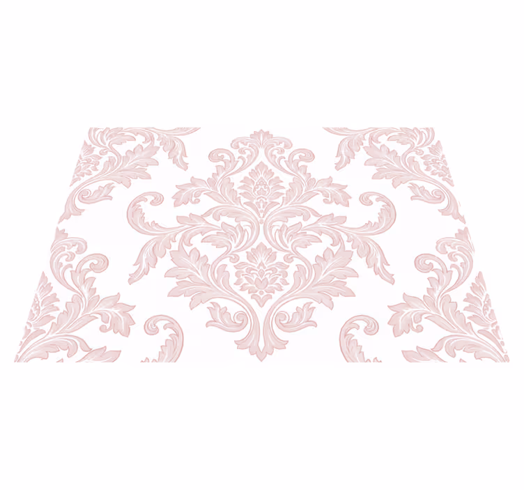 Dywan winylowy retro w różowym damasku paisley - TenStickers