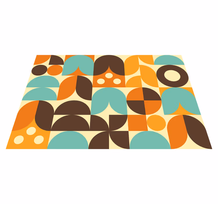 Dywan winylowy retro w geometryczne abstrakcyjne wzory - TenStickers