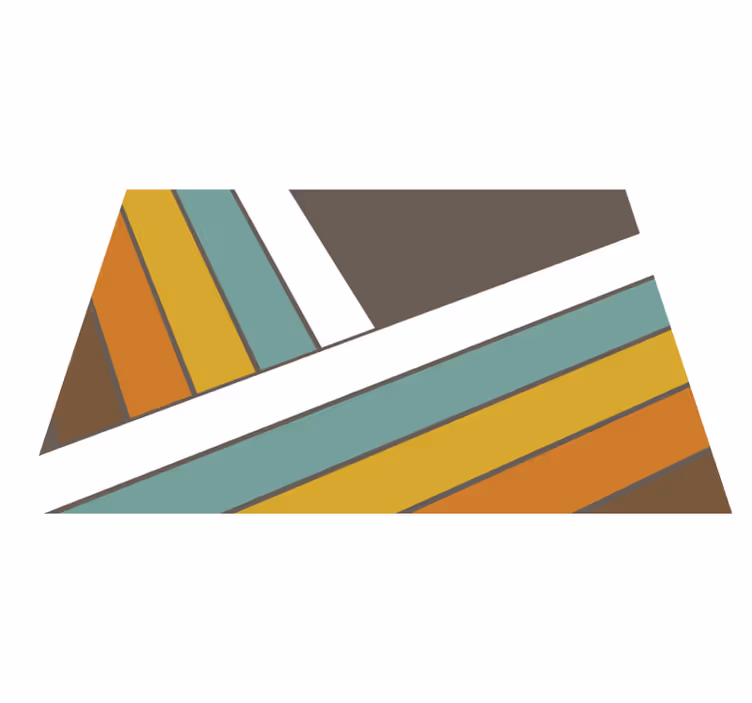 Dywan winylowy retro w paski w stylu lat 70. - TenStickers