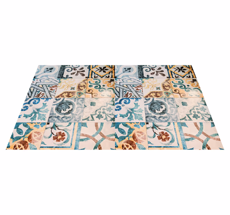 Dywan winylowy retro w stylu mozaiki retro - TenStickers