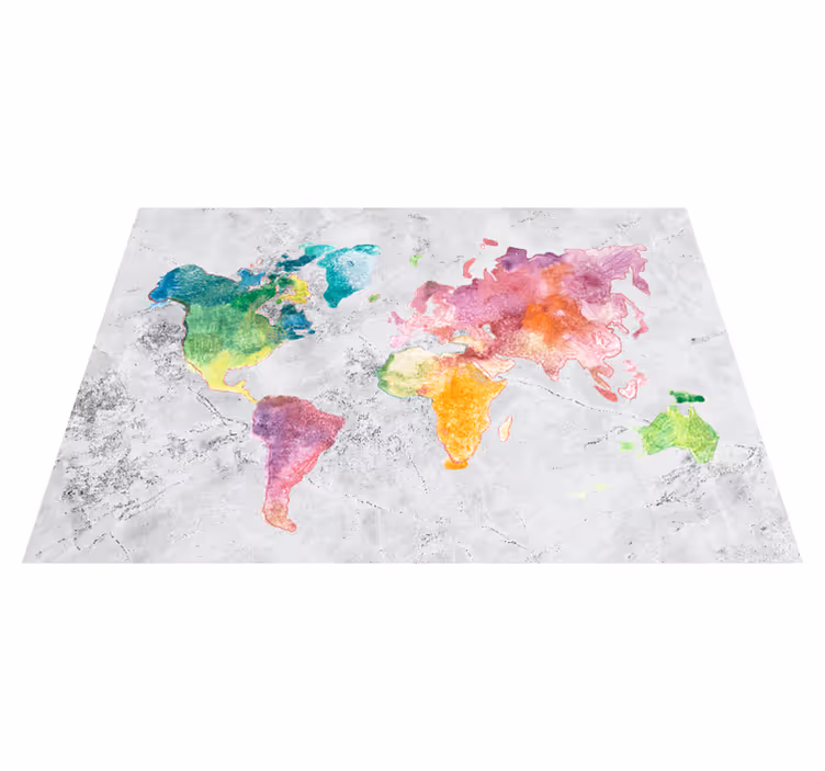 Dywan winylowy mapa świata w kolorach kamienia - TenStickers
