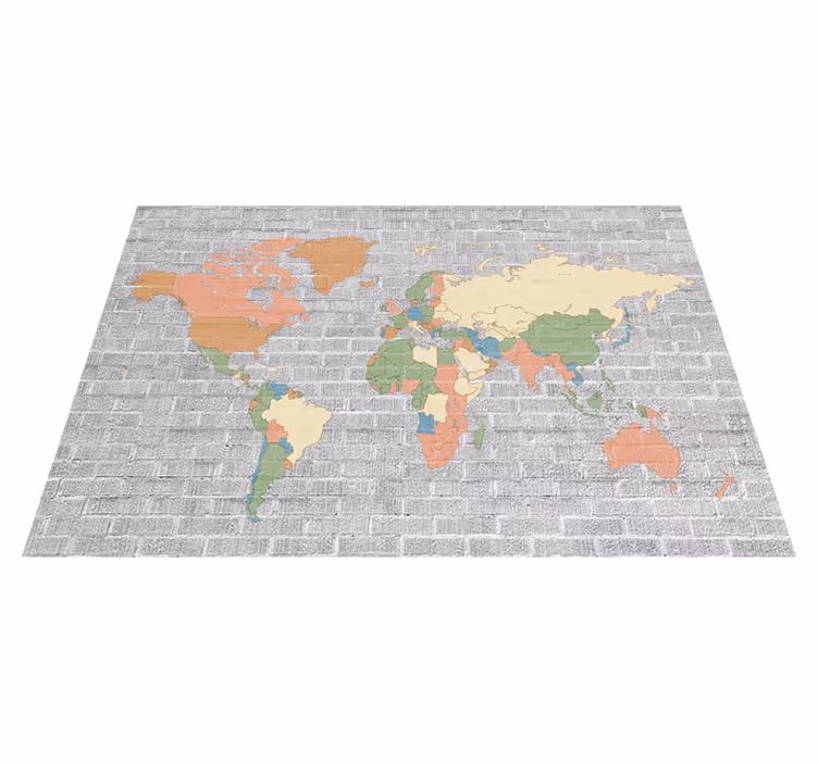 Dywan winylowy mapa świata w stylu vintage kamienia - TenStickers
