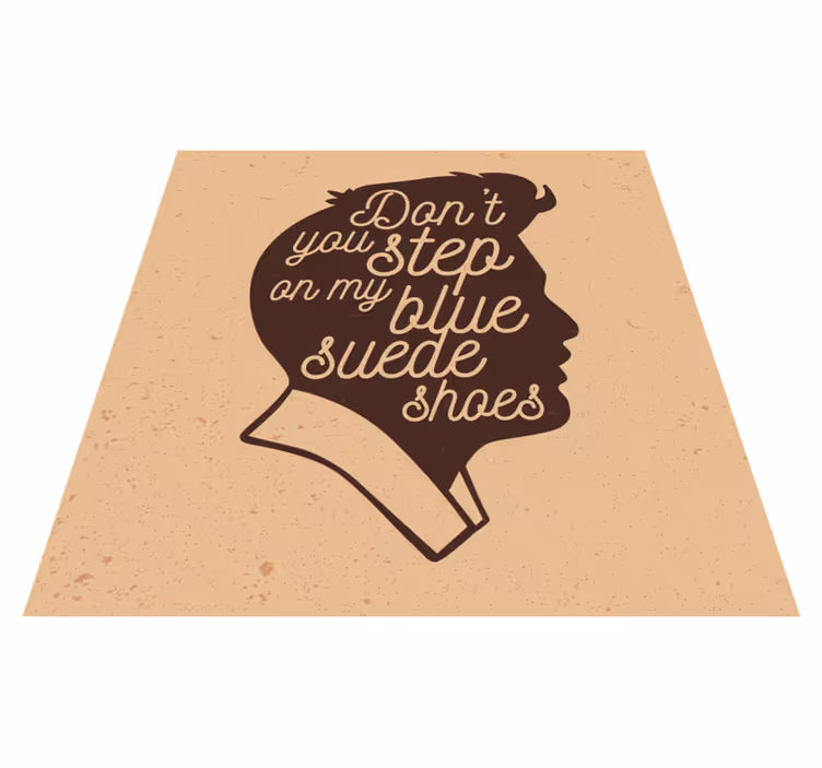 Dywan winylowy napisy niebieskie zamszowe buty - TenStickers