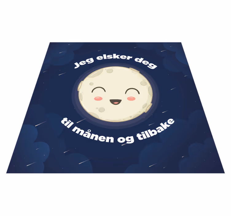 Dywan winylowy napisy kocham cię do księżyca - TenStickers