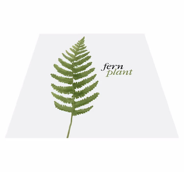 Dywan winylowy napisy roślina fern w stylu minimalistycznym - TenStickers