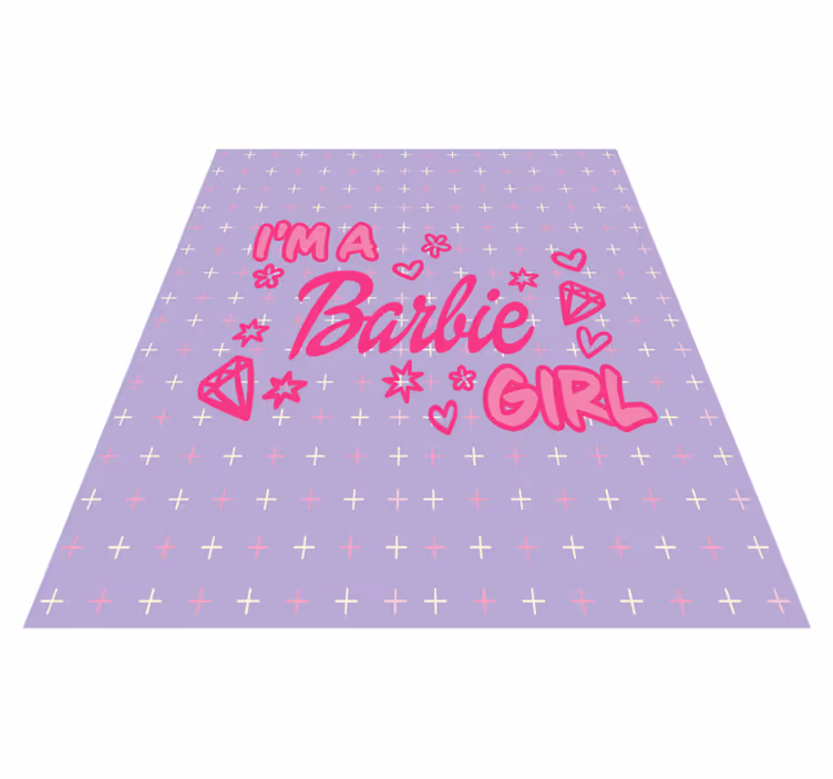 Dywan winylowy napisy cytat "jestem dziewczyną barbie" - TenStickers