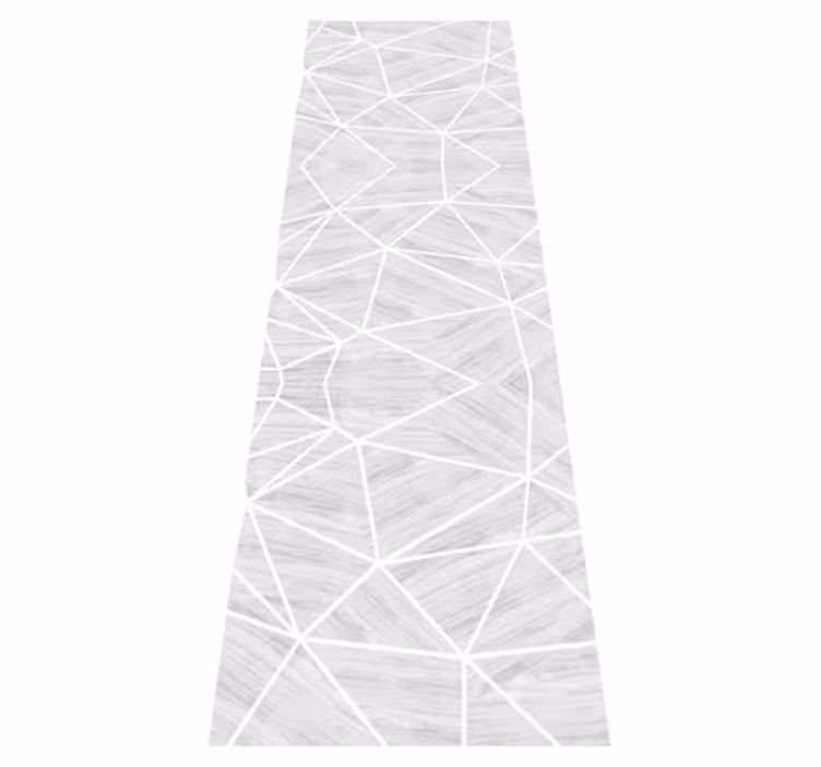 Dywan winylowy tekstura wzór geometryczny w bieli i srebrze - TenStickers