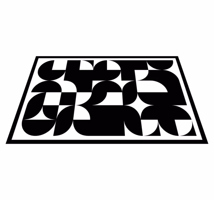 Dywan winylowy wzór geometryczny czarnych kółek - TenStickers