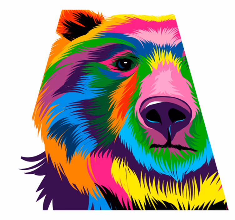 Dywan winylowy wzór geometryczny kolorowy miś - TenStickers