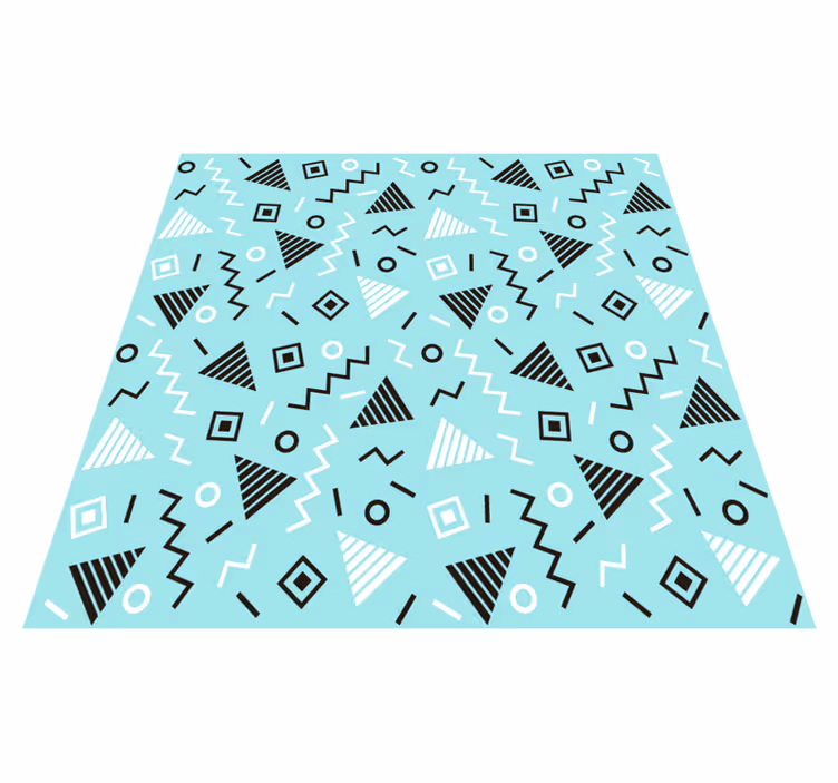 Dywan winylowy wzór geometryczny w stylu lat 80. - TenStickers