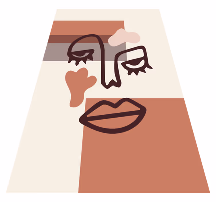 Dywan winylowy wzór geometryczny twarz abstrakcyjnej kobiety - TenStickers