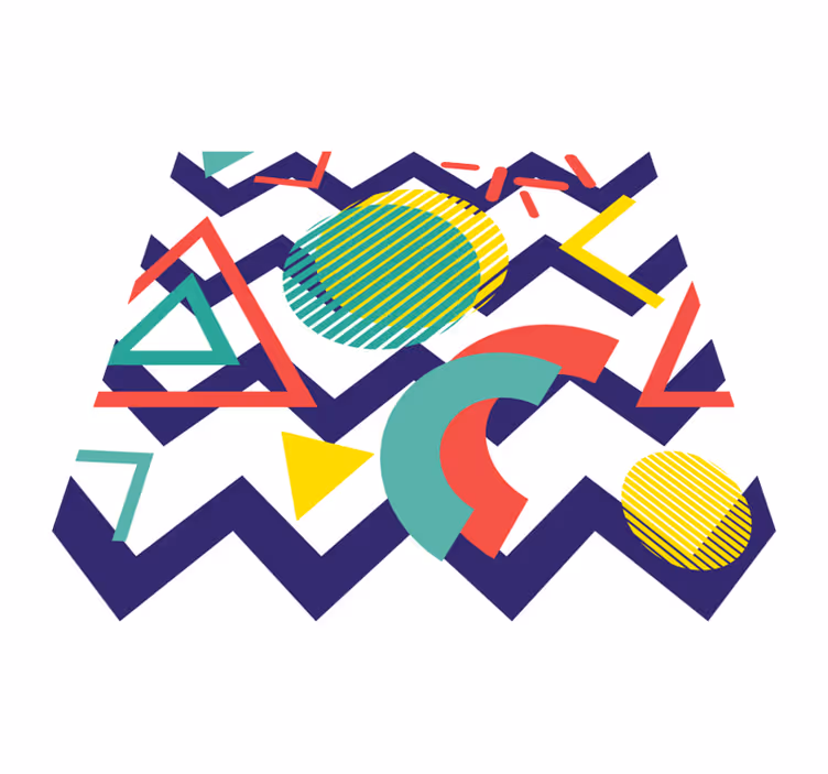 Dywan winylowy wzór geometryczny w intensywnych kolorach - TenStickers
