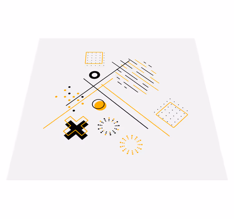 Dywan winylowy wzór geometryczny okręgi koncentryczne - TenStickers