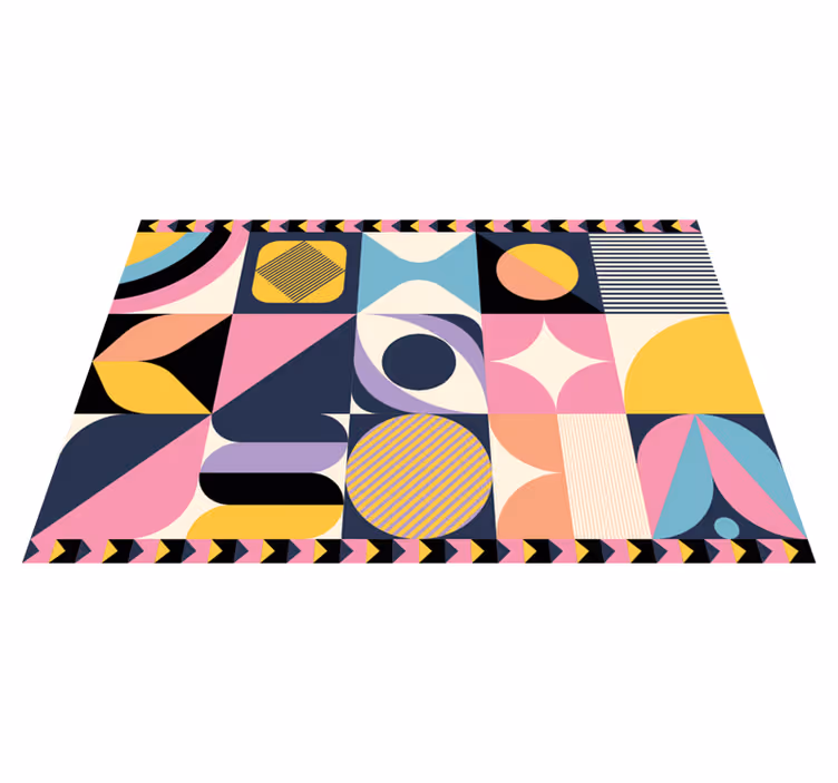 Dywan winylowy wzór geometryczny z malowidłami figur - TenStickers