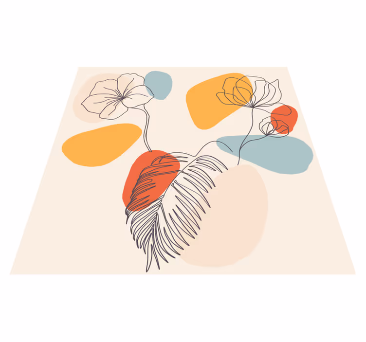 Dywan winylowy wzór geometryczny sztuka botaniczna - TenStickers